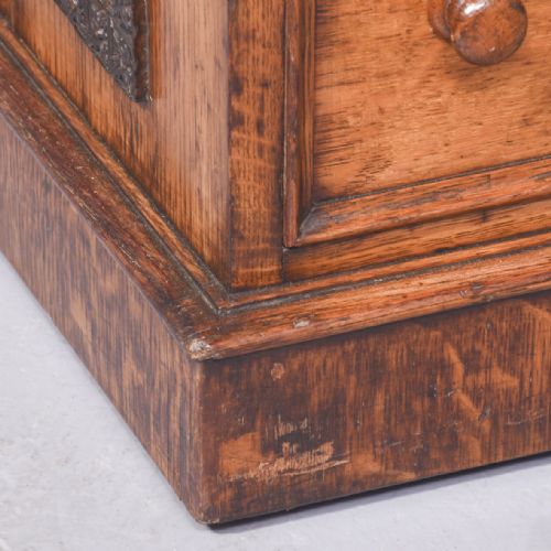 CARVED OAK DESK BY DRUCE CO LONDON - ADDITIONAL PHOTO 3