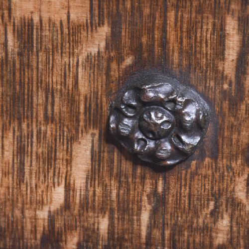CARVED OAK DESK BY DRUCE CO LONDON - ADDITIONAL PHOTO 5
