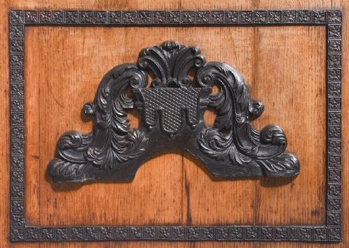 CARVED OAK DESK BY DRUCE CO LONDON - ADDITIONAL PHOTO 6