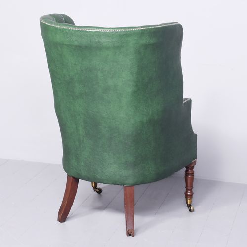 ATTRACTIVE GEORGE III BUTTONBACK MAHOGANY WING CHAIR - ADDITIONAL PHOTO 6