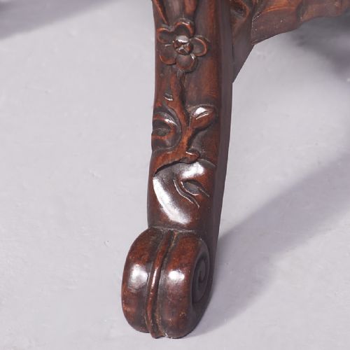 QIN DYNASTY ATTRACTIVE CHINESE HONGMU MARBLE TOP PLANTSTAND - ADDITIONAL PHOTO 4