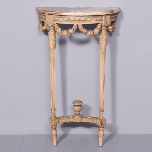 French Demi-lune Table of Diminutive Proportions