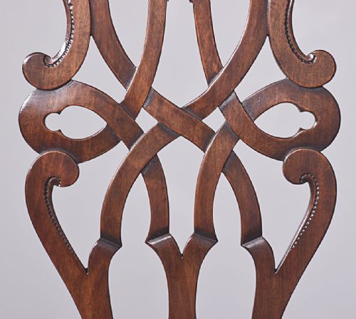 SET OF 6 CHIPPENDALE STYLE GEORGIAN MAHOGANY DINING CHAIRS - ADDITIONAL PHOTO 3