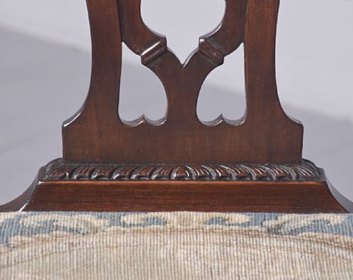 SET OF 6 CHIPPENDALE STYLE GEORGIAN MAHOGANY DINING CHAIRS - ADDITIONAL PHOTO 4