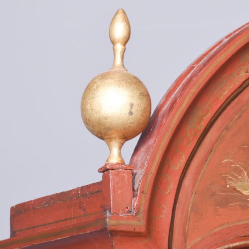 RED LACQUERED QUEEN ANNE STYLE BUREAU BOOKCASE - ADDITIONAL PHOTO 3