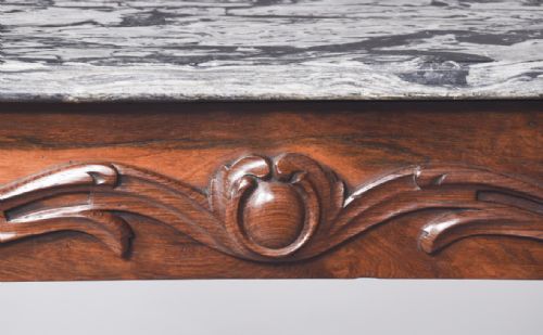 ROSEWOOD AND MARBLE TOPPED PIER TABLE - ADDITIONAL PHOTO 6