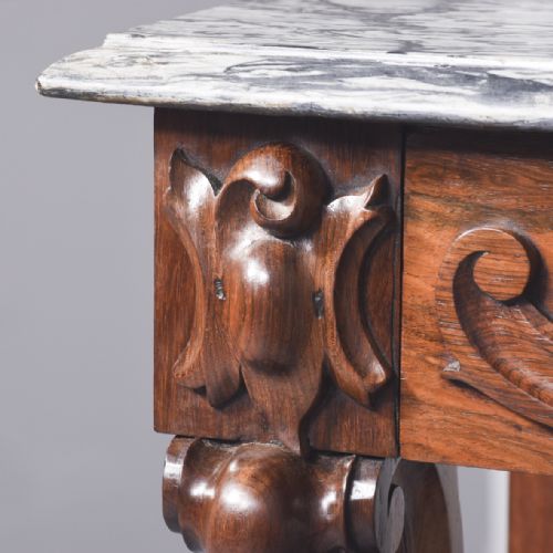 ROSEWOOD AND MARBLE TOPPED PIER TABLE - ADDITIONAL PHOTO 7