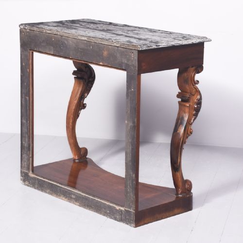 ROSEWOOD AND MARBLE TOPPED PIER TABLE - ADDITIONAL PHOTO 11