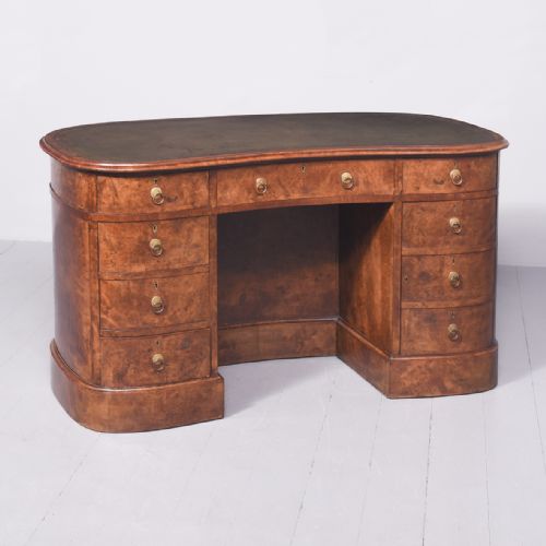 Burr-walnut Kidney Shaped Desk
