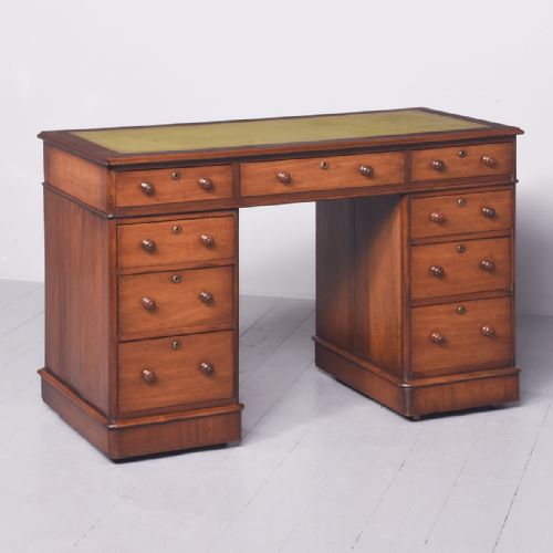 Neat Size Victorian Pedestal Desk