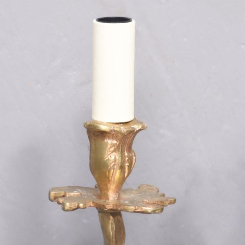 SET OF 3 GILDED BRASS WALL SCONCES - ADDITIONAL PHOTO 3