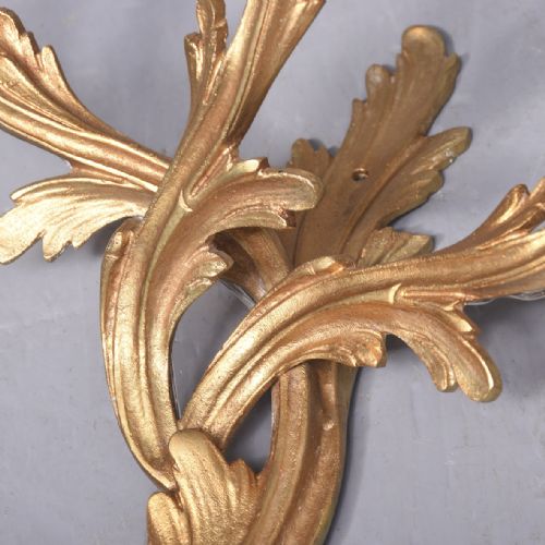 SET OF 3 GILDED BRASS WALL SCONCES - ADDITIONAL PHOTO 4