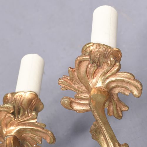 SET OF 3 GILDED BRASS WALL SCONCES - ADDITIONAL PHOTO 5