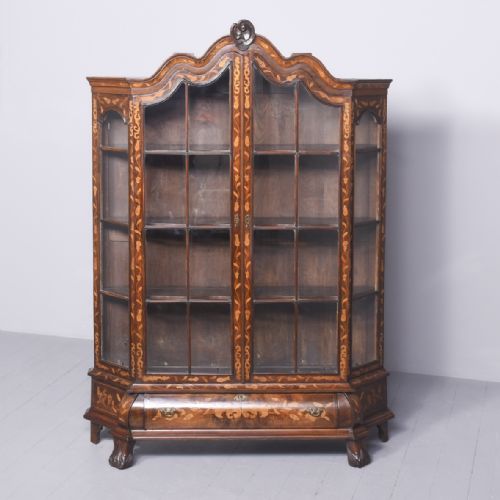 A Dutch Marquetry Display Cabinet
