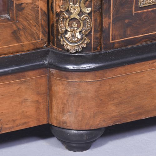 BURR WALNUT ORMOLU MOUNTED AND INLAID BOW END CREDENZA - ADDITIONAL PHOTO 2
