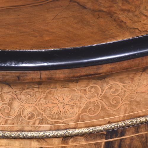 BURR WALNUT ORMOLU MOUNTED AND INLAID BOW END CREDENZA - ADDITIONAL PHOTO 6