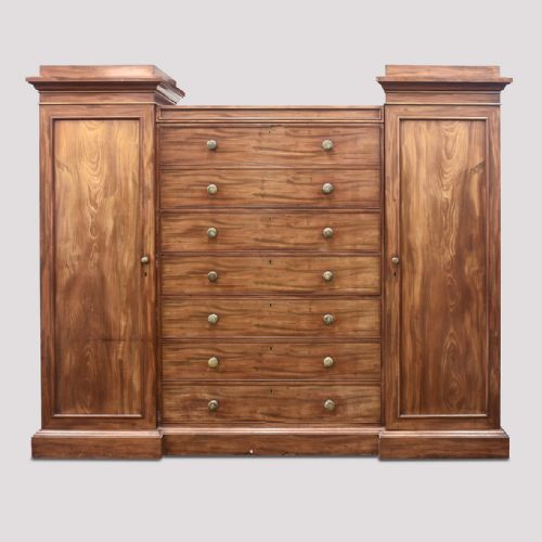 George IV Mahogany Combination Wardrobe/chest
