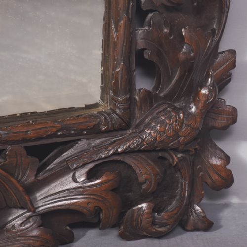 MAGNIFICENT LARGE CARVED RENAISSANCESTYLE BEVEL EDGE WALL MIRROR - ADDITIONAL PHOTO 2