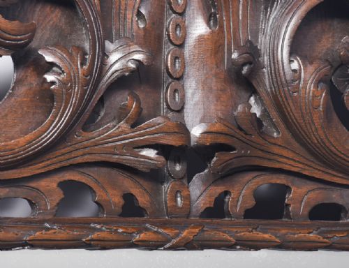 MAGNIFICENT LARGE CARVED RENAISSANCESTYLE BEVEL EDGE WALL MIRROR - ADDITIONAL PHOTO 4