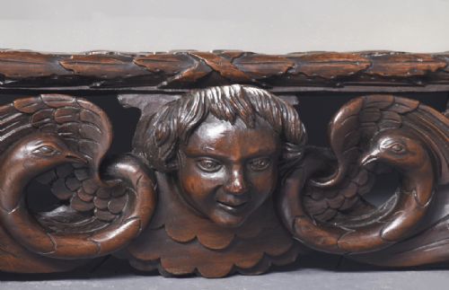 MAGNIFICENT LARGE CARVED RENAISSANCESTYLE BEVEL EDGE WALL MIRROR - ADDITIONAL PHOTO 6