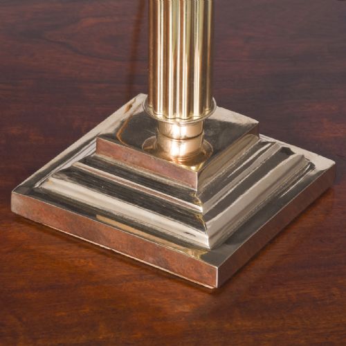 CORINTHIAN COLUMN BRASS VICTORIAN OIL LAMP CONVERTED TO ELECTRICITY - ADDITIONAL PHOTO 1