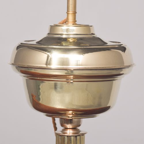 CORINTHIAN COLUMN BRASS VICTORIAN OIL LAMP CONVERTED TO ELECTRICITY - ADDITIONAL PHOTO 2