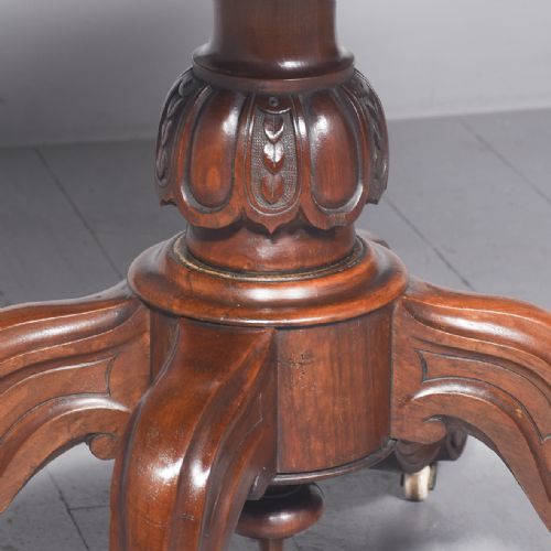 UNUSUALSTYLE DECORATIVE VICTORIAN INLAID ROSEWOOD AND SATINWOOD CENTRE TABLE - ADDITIONAL PHOTO 4