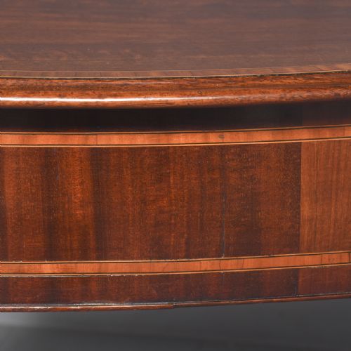 ATTRACTIVE GEORGE III STYLE CROSSBANDED AND INLAID MAHOGANY HALL TABLE - ADDITIONAL PHOTO 3
