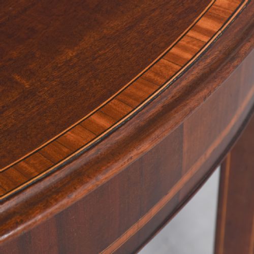 ATTRACTIVE GEORGE III STYLE CROSSBANDED AND INLAID MAHOGANY HALL TABLE - ADDITIONAL PHOTO 4
