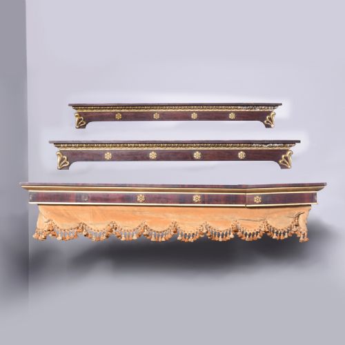 3 GEORGE IV MAHOGANY AND GILDED PELMETS - ADDITIONAL PHOTO 1