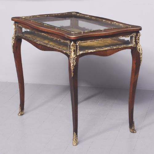 QUALITY ORMOLU GILDED BRONZE MOUNTED VICTORIAN LARGESIZE ROSEWOOD BIJOUTERIE TABLE - ADDITIONAL PHOTO 8