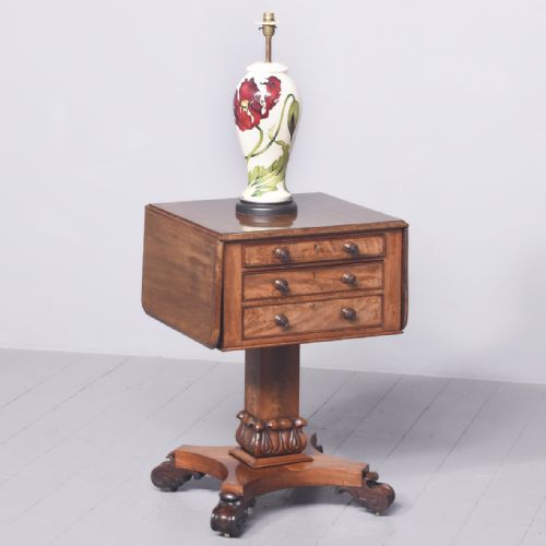 EARLY VICTORIANWILLIAM IV MAHOGANY WORKTABLE LAMPSTAND - ADDITIONAL PHOTO 1