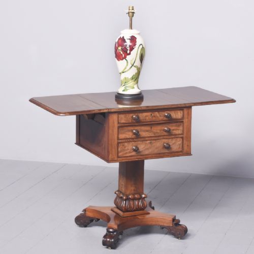 EARLY VICTORIANWILLIAM IV MAHOGANY WORKTABLE LAMPSTAND - ADDITIONAL PHOTO 2
