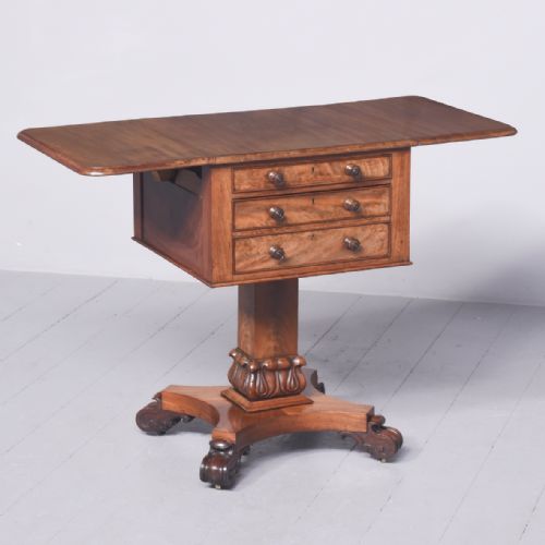 EARLY VICTORIANWILLIAM IV MAHOGANY WORKTABLE LAMPSTAND - ADDITIONAL PHOTO 3