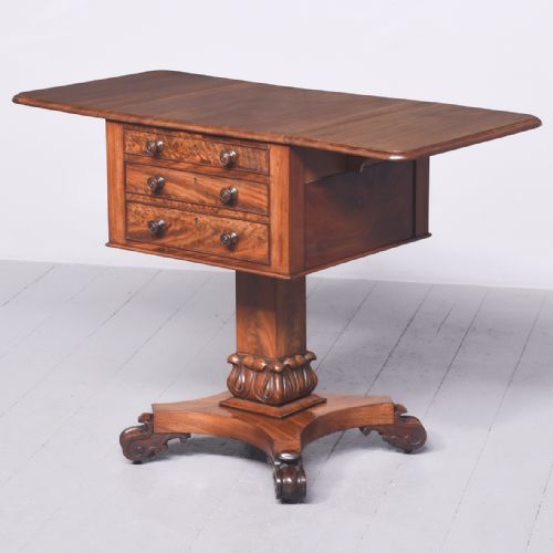 EARLY VICTORIANWILLIAM IV MAHOGANY WORKTABLE LAMPSTAND - ADDITIONAL PHOTO 9