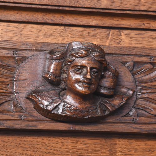 MAGNIFICENT CARVED OAK FLEMISH HALL STAND OF VERY LARGE PROPORTIONS - ADDITIONAL PHOTO 5