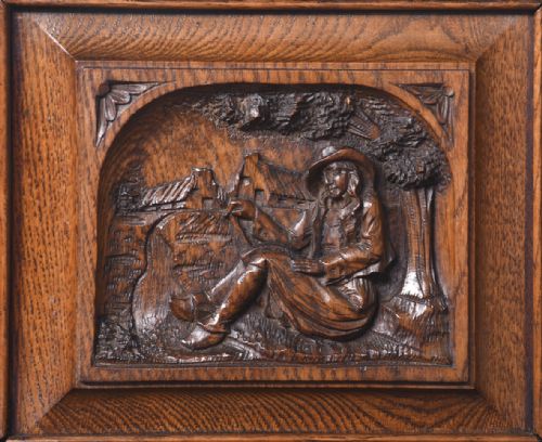 MAGNIFICENT CARVED OAK FLEMISH HALL STAND OF VERY LARGE PROPORTIONS - ADDITIONAL PHOTO 8
