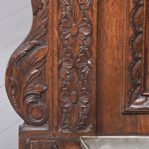 MAGNIFICENT CARVED OAK FLEMISH HALL STAND OF VERY LARGE PROPORTIONS - ADDITIONAL PHOTO 14