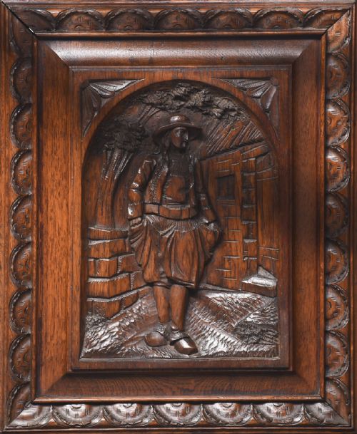 MAGNIFICENT CARVED OAK FLEMISH HALL STAND OF VERY LARGE PROPORTIONS - ADDITIONAL PHOTO 16