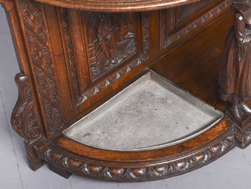 MAGNIFICENT CARVED OAK FLEMISH HALL STAND OF VERY LARGE PROPORTIONS - ADDITIONAL PHOTO 20
