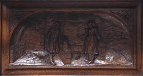 MAGNIFICENT CARVED OAK FLEMISH HALL STAND OF VERY LARGE PROPORTIONS - ADDITIONAL PHOTO 21