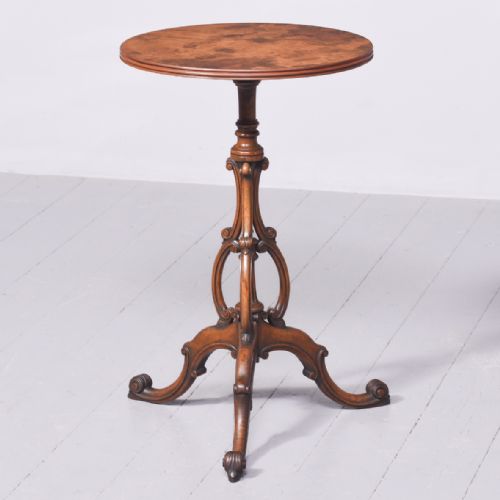 MIDVICTORIAN BURR WALNUT OCCASIONAL TABLE