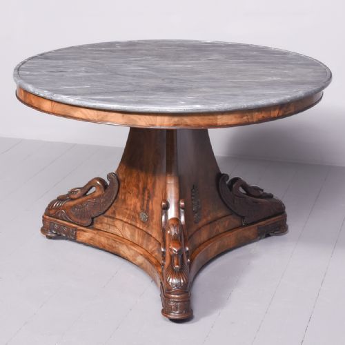 FRENCH EMPIRE MARBLE TOP CENTER TABLE - ADDITIONAL PHOTO 5