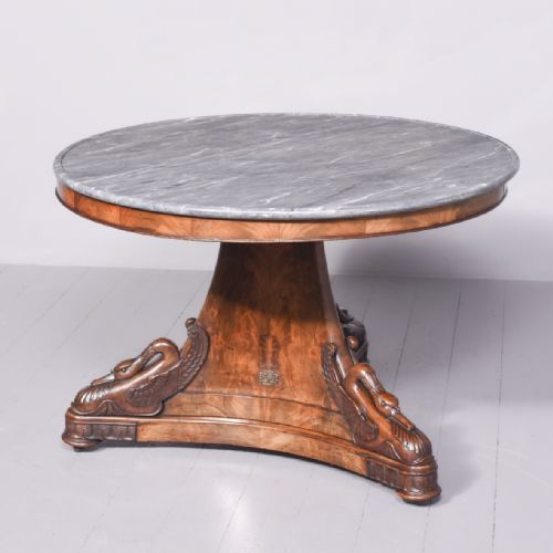 FRENCH EMPIRE MARBLE TOP CENTER TABLE - ADDITIONAL PHOTO 6