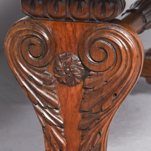 FREE STANDING REGENCY ROSEWOOD LIBRARY TABLE OF EXCEPTIONAL QUALITY - ADDITIONAL PHOTO 4