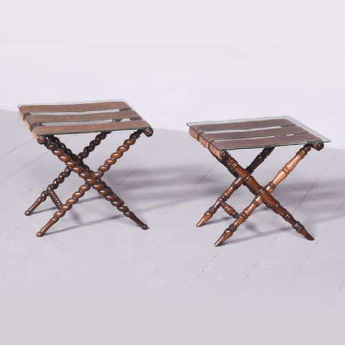 Matched Pair of X Framed Tables