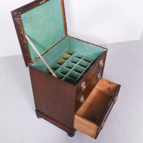 WILLIAM IV NEATSIZED MAHOGANY CELLARETTE IN THE FORM OF A CHEST OF DRAWERS - ADDITIONAL PHOTO 5