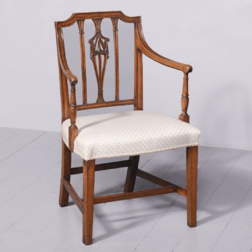 George III Carved Mahogany Armchair