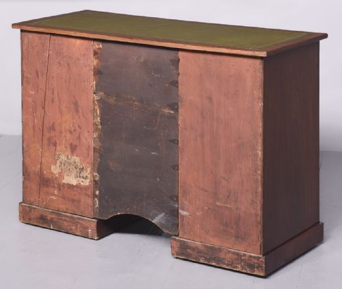 NEAT SIZE LATE VICTORIAN MAHOGANY KNEE HOLE DESK - ADDITIONAL PHOTO 9