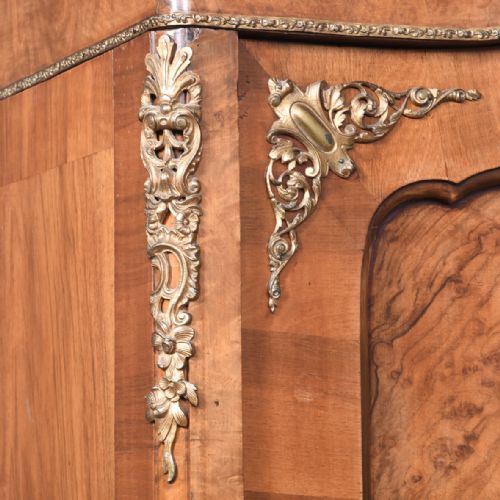 MAGNIFICENT ORMOLU MOUNTED FRENCH BURR WALNUT 2 DOOR ARMOIRE - ADDITIONAL PHOTO 1